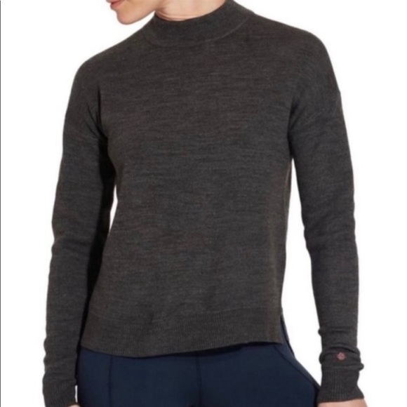 Calia NWOT Mock Neck High Low Hem Effortless Cozy Pullover Sweater Gray Size M - Picture 1 of 9